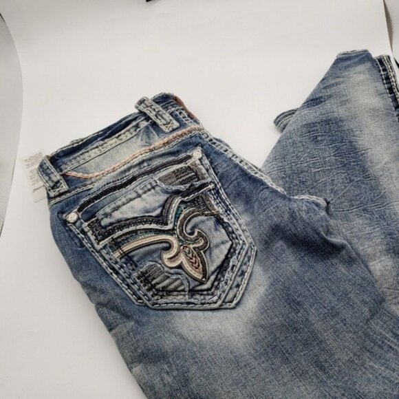 Rock Revival Men's Jeans "Fincher" Slim Boot - Picture 9 of 12